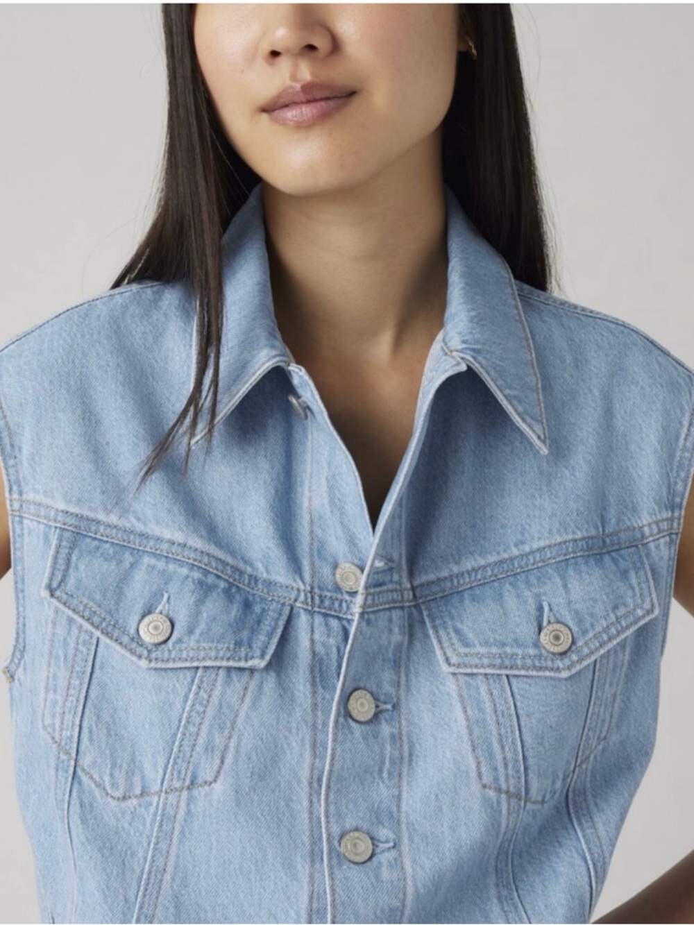 Levi's Light Blue Denim Midi Dress - Picture 7 of 9